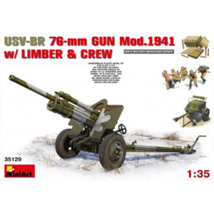 Miniart 1/35 Maket USV-BR 76 mm Gun Mod. 1941 with Limber & Crew